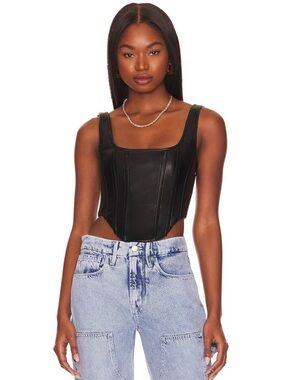 NWT - Good American Faux Leather Corset